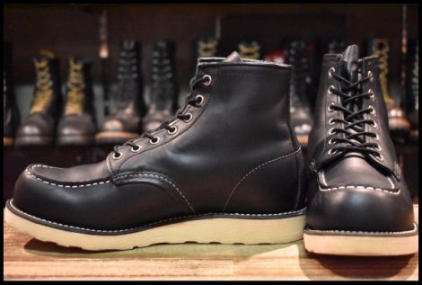 【8E 美品 17年】レッドウィング 8179 アイリッシュセッター 黒 ブラッククローム モックトゥ 編み上げ ブーツ redwing HOPESMORE