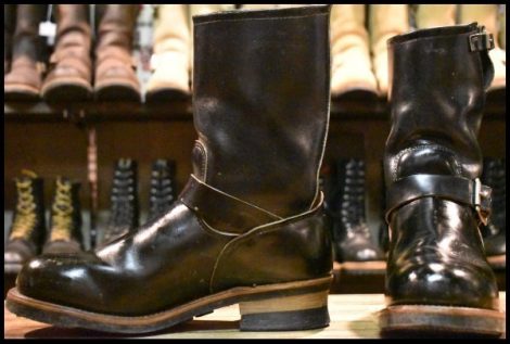 【8.5D 良品 PT83 91年04月刻印】レッドウィング 2268 エンジニア 黒 ブラック クローム スチールトゥ ブーツ redwing PT91 HOPESMORE