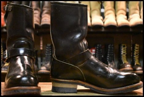 【8.5D 良品 PT83 91年04月刻印】レッドウィング 2268 エンジニア 黒 ブラック クローム スチールトゥ ブーツ redwing PT91 HOPESMORE