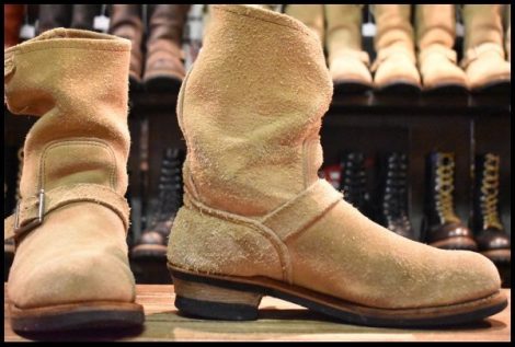 【10D 中古 PT99プリント 旧シルエット ベルト位置低い 03年】レッドウィング 8268 スエード エンジニア ブーツ redwing HOPESMORE
