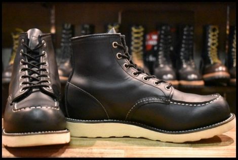 【8E 美品 17年】レッドウィング 8179 アイリッシュセッター 黒 ブラッククローム モックトゥ 編み上げ ブーツ redwing HOPESMORE