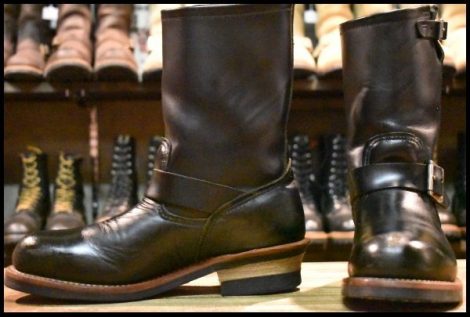 【8D 良品 12年】レッドウィング 2268 エンジニア 黒 ブラッククローム スチールトゥ ブーツ redwing HOPESMORE