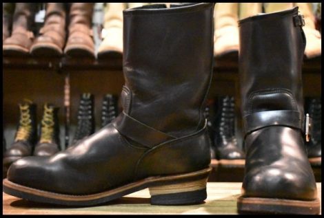 【10D 良品 旧シルエット 06年】レッドウィング 2268 エンジニア 黒 ブラック スチールトゥ ブーツ redwing HOPESMORE