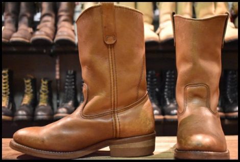 【8E 良品 旧羽タグ 95年】レッドウィング 1155 ペコス 茶 ブラウン ベルバリタン ロング プルオン ブーツ redwing pecos HOPESMORE