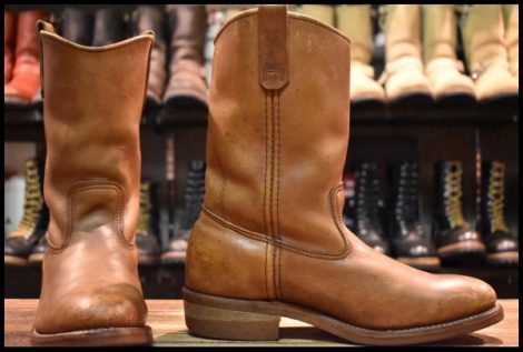 【8E 良品 旧羽タグ 95年】レッドウィング 1155 ペコス 茶 ブラウン ベルバリタン ロング プルオン ブーツ redwing pecos HOPESMORE