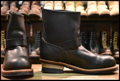 【8.5D 美品 14年】レッドウィング 2976 ショート エンジニア 黒 ブラック クローム スチールトゥ ブーツ redwing HOPESMORE