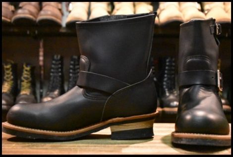 【8.5D 美品 14年】レッドウィング 2976 ショート エンジニア 黒 ブラック クローム スチールトゥ ブーツ redwing HOPESMORE