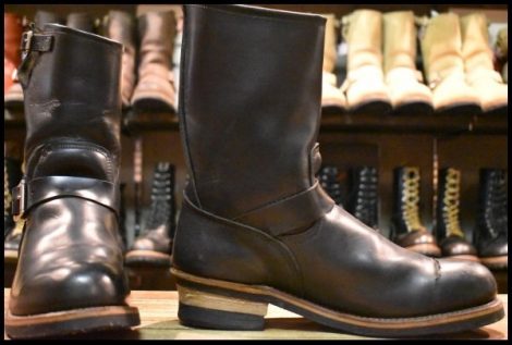 【10D 良品 旧シルエット 06年】レッドウィング 2268 エンジニア 黒 ブラック スチールトゥ ブーツ redwing HOPESMORE