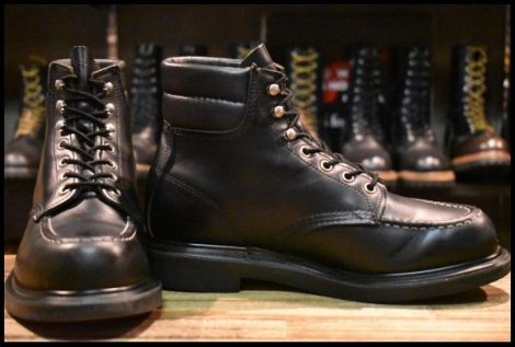 【7.5E 良品 17年】レッドウィング 8133 スーパーソール 黒 ブラッククローム モックトゥ 編み上げ ブーツ redwing HOPESMORE