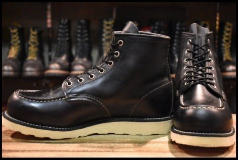 【9E 美品 15年】レッドウィング 8179 アイリッシュセッター 黒 ブラッククローム モックトゥ 編み上げ ブーツ redwing HOPESMORE