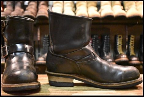 【9.5D 中古 08年】レッドウィング 2976 ショート エンジニア 黒 ブラッククローム スチールトゥ ブーツ redwing HOPESMORE