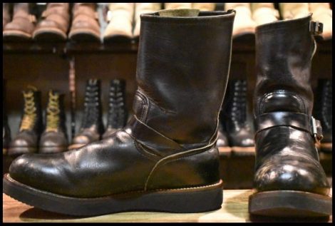 【10D 中古 PT91刺繍 97年 カスタム】レッドウィング 2268 エンジニア 黒 ブラック クローム スチール ブーツ redwing HOPESMORE