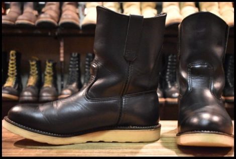 【10E 良品 08年】レッドウィング 8169 ペコス 黒 ブラッククローム プルオン クッションソール ブーツ redwing pecos HOPESMORE