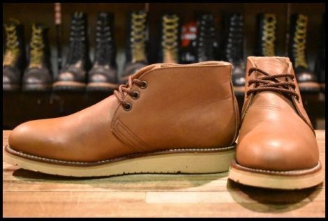 【8D 良品 羽タグ 97年】レッドウィング 595 チャッカ 茶 ブラウン ビブラム 短靴 レースアップ 編み上げ ブーツ redwing HOPESMORE