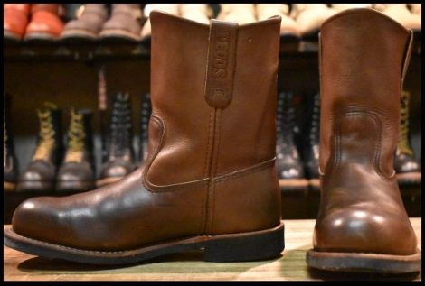 【7.5EE 良品 11年】レッドウィング 966 ペコス 茶 ブラウン スチールトゥ プルオン ブーツ redwing HOPESMORE