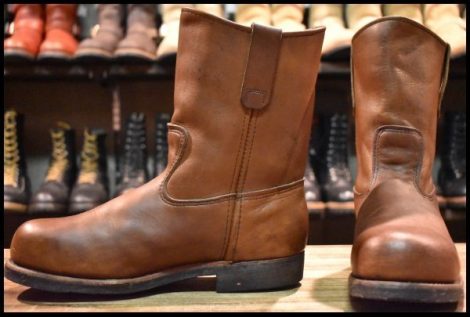 【7.5EE 良品 86年】レッドウィング 966 ペコス スチールトゥ ブラウン 茶 プルオン ブーツ pecos redwing HOPESMORE