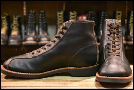 【8D 美品 18年】レッドウィング 8825 アウティング 黒 ブラック プレーリー 茶芯 先芯なし レースアップ ブーツ redwing HOPESMORE