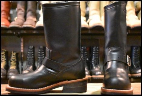 【5.5E 美品 黒タグ】Chippewa チペワ 99953 エンジニア ブラック コードバン スチールトゥ 11インチハイト ブーツ HOPESMORE