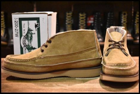 【9.5E 箱付 美品】RUSSELL MOCCASIN ラッセルモカシン スポーティングクレーチャッカ ダブルモカシン ララミースエード ブーツ HOPESMORE
