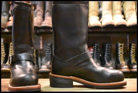 【5.5E 美品 黒タグ】Chippewa チペワ 99953 エンジニア ブラック コードバン スチールトゥ 11インチハイト ブーツ HOPESMORE