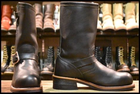 【7E 美品 白タグ】Chippewa チペワ 27899 エンジニア 黒 ブラック 11インチハイト スチールトゥ ブーツ HOPESMORE