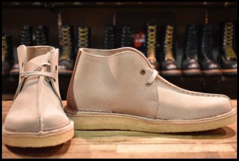 【US10.5 未使用】Clarks クラークス デザートトレック サンドスエード グレー チャッカ 編み上げ ブーツ HOPESMORE