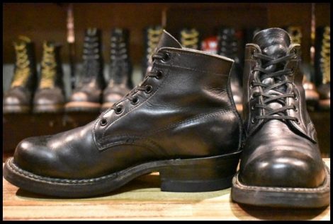 【6.5E 良品】WHITE’S ホワイツ セミドレス ブラックドレス 黒 ビブラム430シングル レースアップ 編み上げ ブーツ HOPESMORE