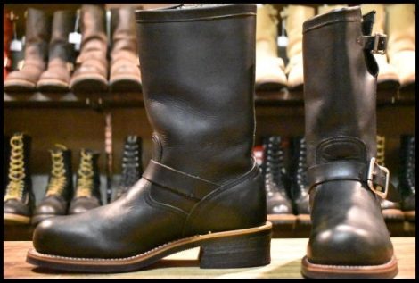 【7E 美品 白タグ】Chippewa チペワ 27899 エンジニア 黒 ブラック 11インチハイト スチールトゥ ブーツ HOPESMORE