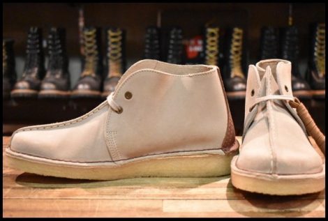 【US10.5 未使用】Clarks クラークス デザートトレック サンドスエード グレー チャッカ 編み上げ ブーツ HOPESMORE