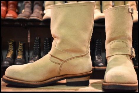 【9.5D 良品 10年】レッドウィング 8268 スエード エンジニア ホーソーンアビレーンラフアウト スチールトゥ ブーツ redwing HOPESMORE