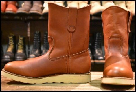 【8D 美品 緑犬タグ 92年】レッドウィング 866 ペコス オロラセット 赤茶 クッションソール ブーツ redwing pecos HOPESMORE