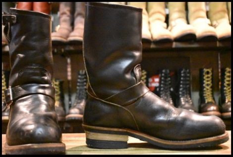 【7.5D 良品 PT91プリント 93年09月刻印】レッドウィング 2268 エンジニア 黒 ブラッククローム スチールトゥ ブーツ redwing HOPESMORE