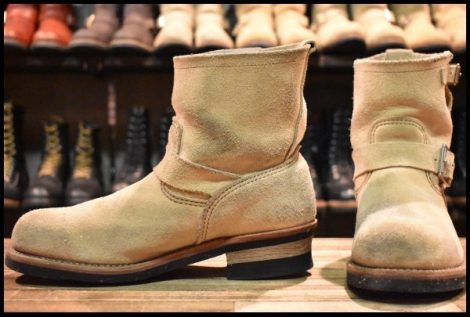 【8D 良品 09年】レッドウィング 2965 スエード ショートエンジニア ホーソーンアビレーンラフアウト ブーツ redwing HOPESMORE