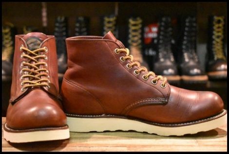 【6.5D 中古 半円犬タグ 98年】レッドウィング 8166 アイリッシュセッター 赤茶 オロラセット プレーントゥ ブーツ redwing HOPESMORE