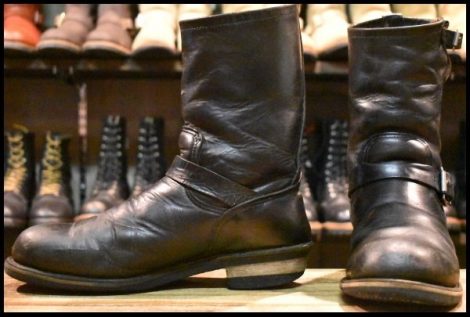 【9.5D 中古 PT91刺繍】レッドウィング 2268 エンジニア 黒 ブラッククローム スチールトゥ ブーツ redwing HOPESMORE