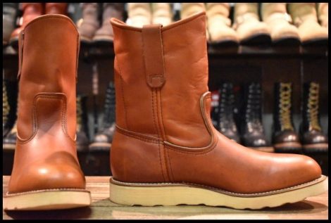 【8D 美品 緑犬タグ 92年】レッドウィング 866 ペコス オロラセット 赤茶 クッションソール ブーツ redwing pecos HOPESMORE