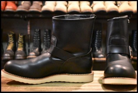 【9D 美品 13年 カスタム】レッドウィング 2976 ショート エンジニア 黒 ブラッククローム スチールトゥ ブーツ redwing HOPESMORE