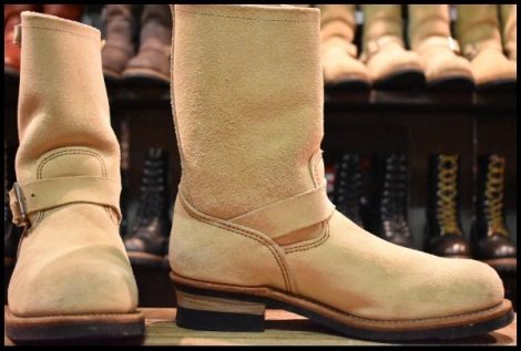 【9.5D 良品 10年】レッドウィング 8268 スエード エンジニア ホーソーンアビレーンラフアウト スチールトゥ ブーツ redwing HOPESMORE