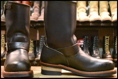 【8D 美品 10年】レッドウィング 2268 エンジニア 黒 ブラッククローム スチールトゥ ブーツ redwing HOPESMORE