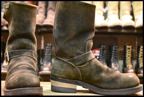 【7.5D 良品 PT99プリント BEAMS別注 03年】レッドウィング 8274 黒スエード エンジニア ラフアウト ブーツ redwing HOPESMORE