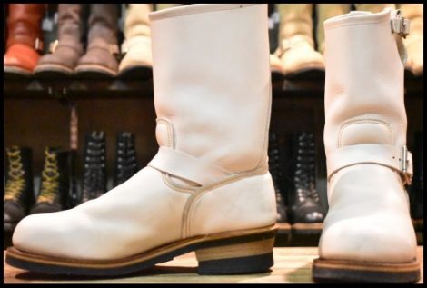 【7.5D 良品 BEAMS別注 05年】レッドウィング 8275 エンジニア 白 ホワイトフルグレインレザー ブーツ ビームス redwing HOPESMORE