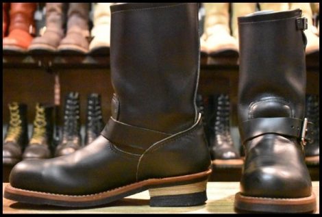【8D 美品 10年】レッドウィング 2268 エンジニア 黒 ブラッククローム スチールトゥ ブーツ redwing HOPESMORE