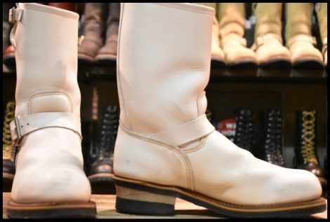 【7.5D 良品 BEAMS別注 05年】レッドウィング 8275 エンジニア 白 ホワイトフルグレインレザー ブーツ ビームス redwing HOPESMORE