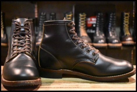 【7.5D 箱付 良品 21年】レッドウィング 9060 ベックマン ブラッククローンダイク 黒 茶芯 フラットボックス ブーツ redwing HOPESMORE