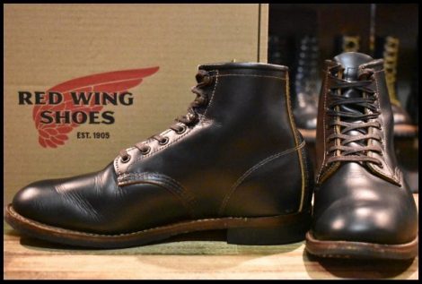 【7.5D 箱付 良品 21年】レッドウィング 9060 ベックマン ブラッククローンダイク 黒 茶芯 フラットボックス ブーツ redwing HOPESMORE