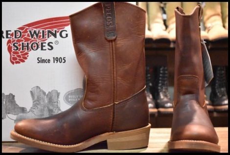 【8E 箱付 未使用 07年】レッドウィング 8159 ペコス 茶 ブラウン アンバー ハーネス プルオン ブーツ redwing pecos HOPESMORE