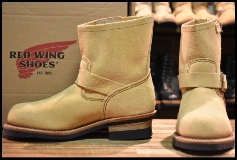 【7D 箱付 未使用 14年】レッドウィング 2965 ショートエンジニア スエード ホーソーンアビレーンラフアウト ブーツ redwing HOPESMORE