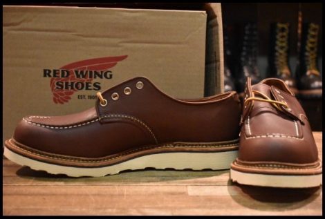 【9.5D 箱付 未使用 17年】レッドウィング 8109 オックスフォード マホガニーオロイジナル モックトゥ 短靴 ブーツ redwing HOPESMORE