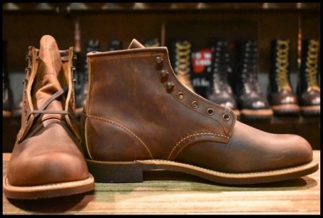 【10D 箱付 未使用 24年】レッドウィング 3343 ブラックスミス 茶 カッパーラフ＆タフ プレーントゥ 編み上げ ブーツ redwing HOPESMORE