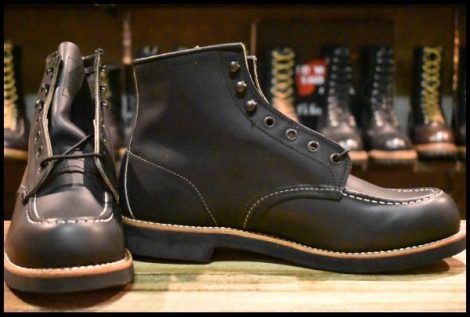 【8.5D 箱付 未使用 12年】レッドウィング 9213 アイリッシュセッター 黒 ブラック オイルドレザー モックトゥ ブーツ redwing HOPESMORE